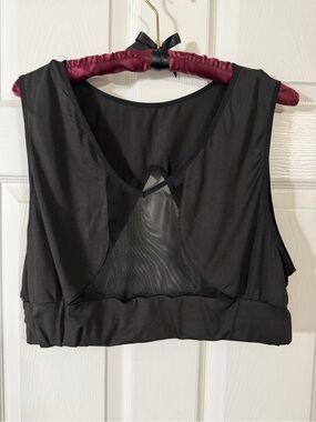 SHEIN, Black Mesh-Back Sleep Bralette - Women Intimates-3x